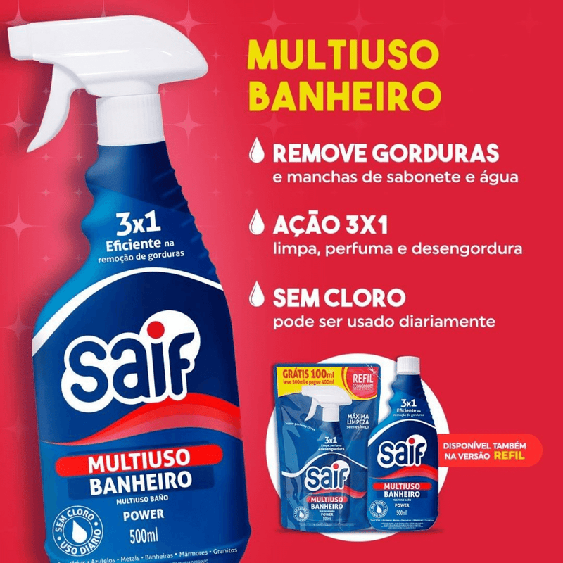 Multiuso Banheiro Sachê Saif 500Ml