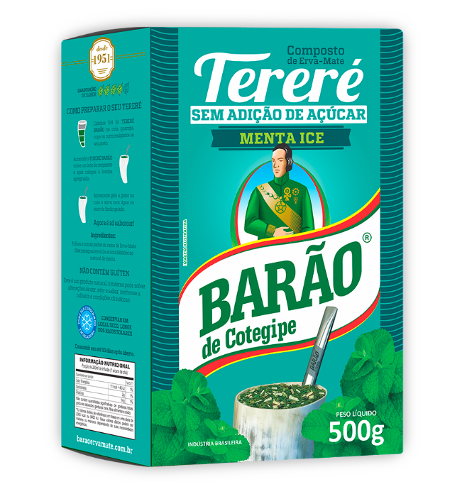 Tererê Menta Ice Barão 500G - Caixinha