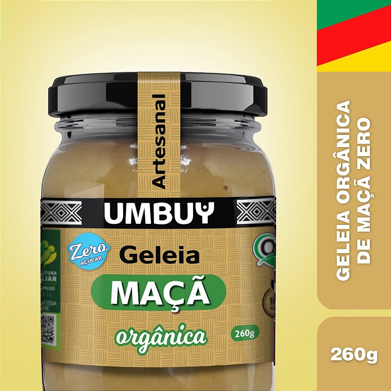 Geleia Orgânica De Maçã Zero Adição De Açúcar Umbuy Orgânicos 260G