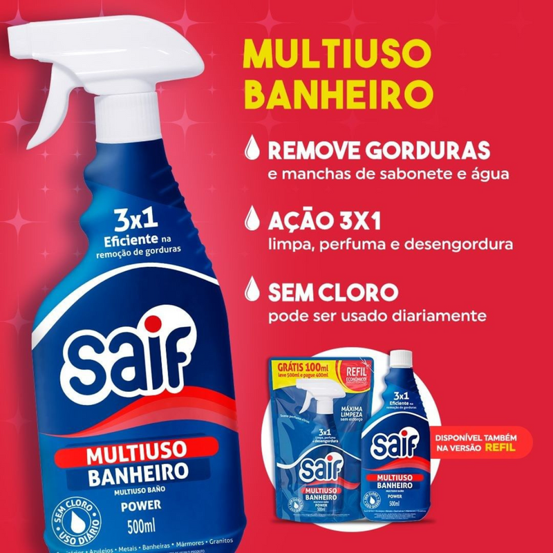 Multiuso Banheiro Refil Saif 500Ml