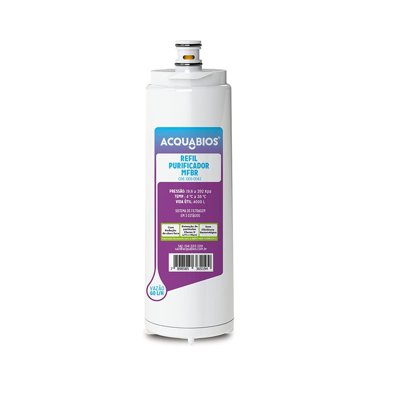 Refil Filtro De Água Acqua MFBR Acquabios 1005-0043 (Compatível Masterfrio E New Up), Acquabios, Refil Filtro Purificado