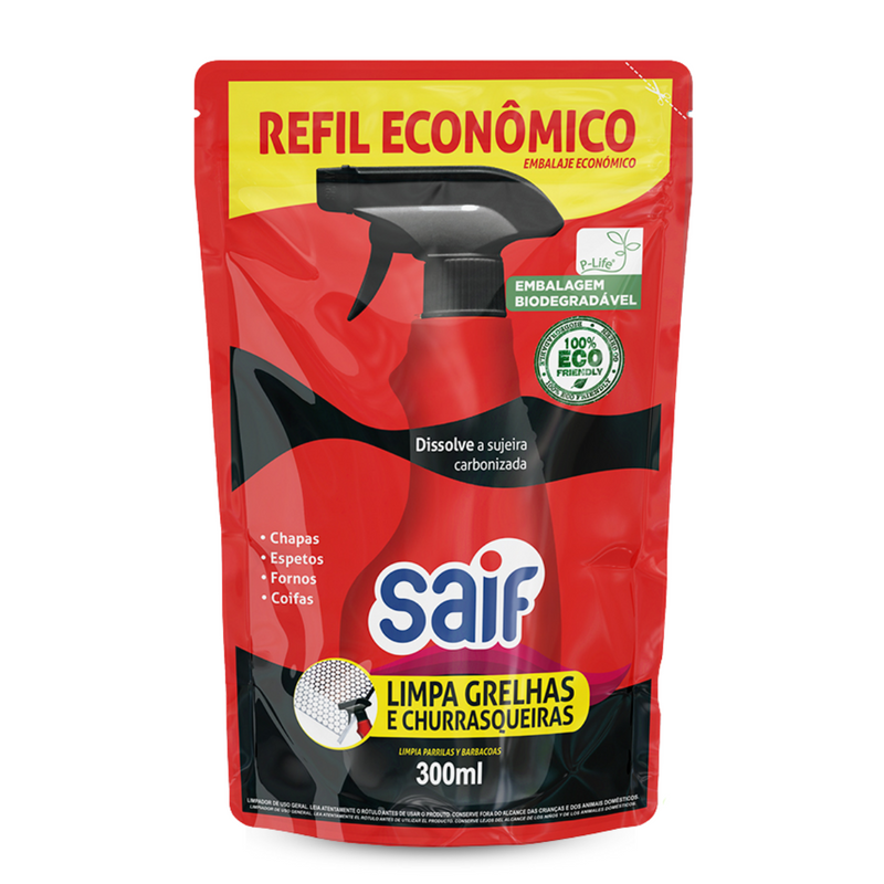 Limpa Grelhas E Churrasqueiras Sachê Saif 300Ml