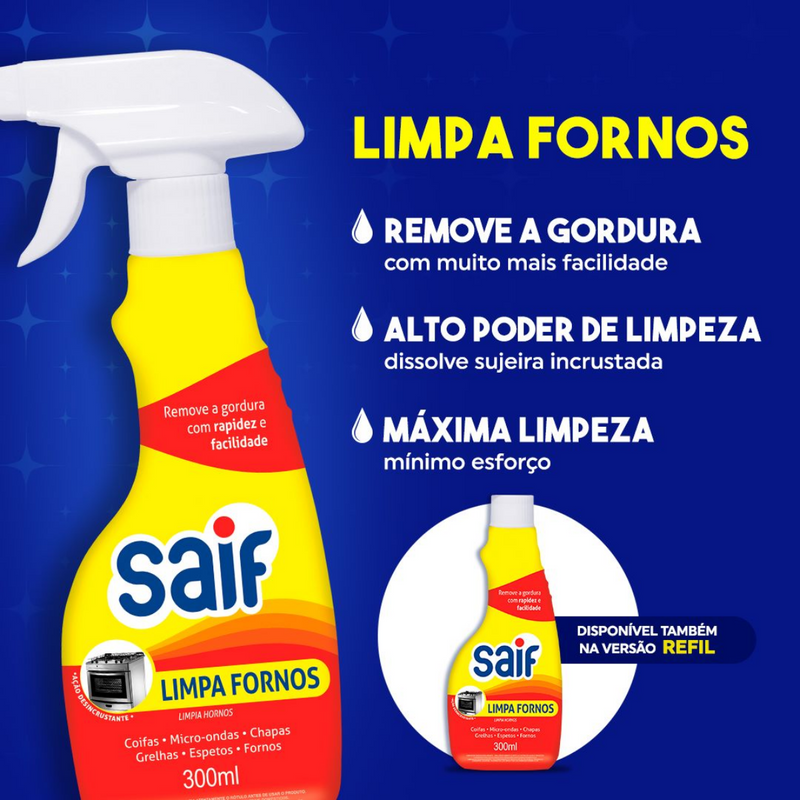 Limpa Fornos Com Gatilho Saif 300Ml