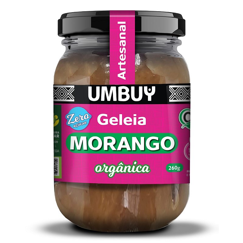 Geleia Orgânica De Morango Zero Adição De Açúcar Umbuy Orgânicos 260G