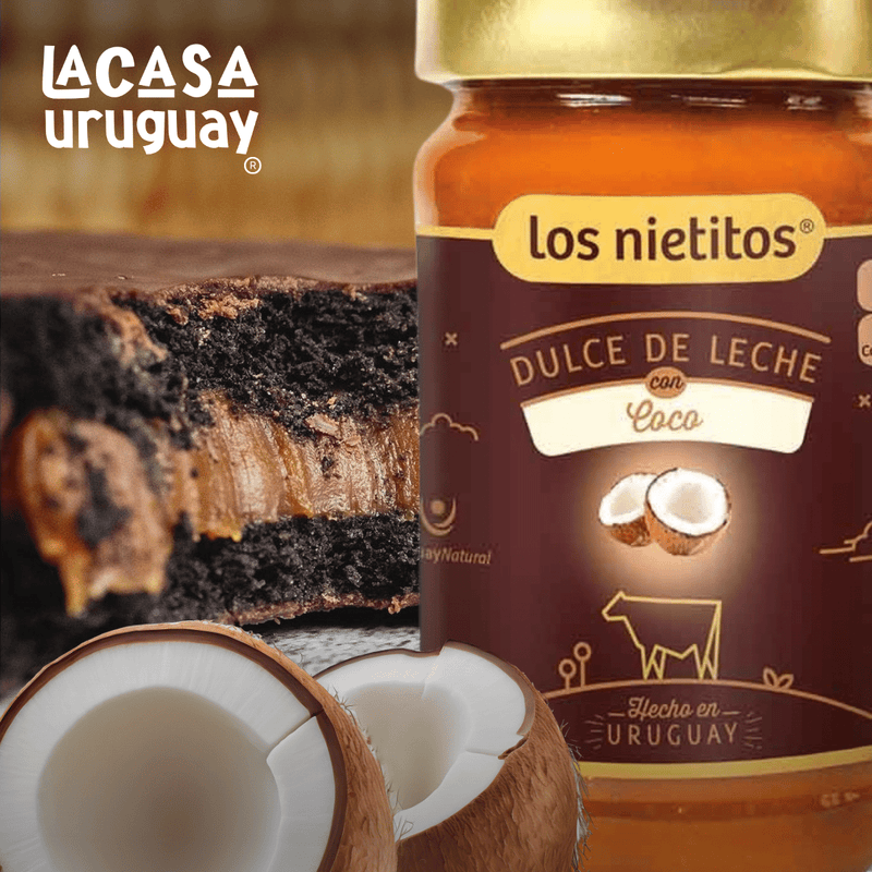 Doce De Leite Com Coco Los Nietitos 400G, Los Nietitos, Doce De Leite Uruguaio Com Coco, Marrom, Há 60 Anos Fazendo Com