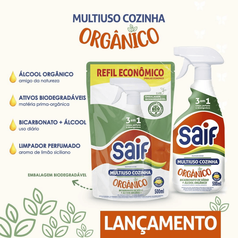 Multiuso Cozinha Orgânico Com Gatilho Saif 500Ml