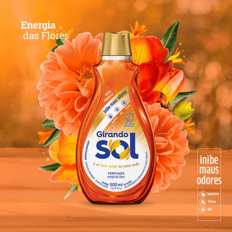 Limpador Perfumado Energia Das Flores Girando Sol 500Ml