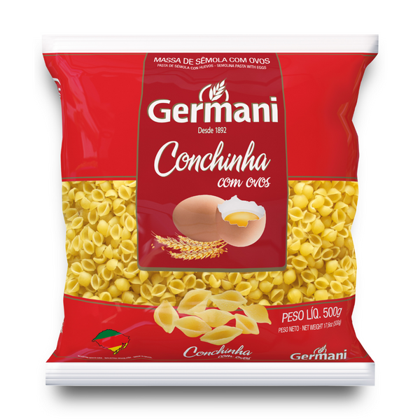 Macarrão Conchinha Com Ovos Germani 500G, Germani Alimentos, Massa Conchinha De Sêmola Com Ovos Pasta Conchiglie All Uov